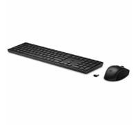 HP 650 Wireless Keyboard and Mouse Combo (USB-A Port, 2.4 GHz, 20 Programmable Keys, USB Receiver, 4 LEDs, Long Battery Life) QWERTY Spanish, Black