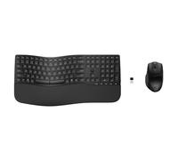 HP 680 Comfort Dual-Mode Keyboard/Mouse Combo | Wave shape keyboard with three adjustable angles | Quiet typing | 4D tilt wheel with fast scroll | HP Unifying Dongle