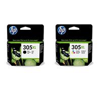 HP 6ZA94AE 305XL High Yield Original Ink Cartridges, Black/Tri-Colour, Multipack,Dual Pack (High Yield)