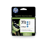 HP 711 CZ134A 3-Pack Cyan 29-ml Genuine HP Ink Cartridge with Original HP Ink, for HP DesignJet T120, T125, T130, T520, T525, T530 Large Format Plotter Printers and HP 711 DesignJet Printhead