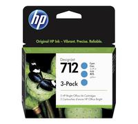 Original HP 712 Cyan 3-Pack of Ink Cartridge (3ED77A)