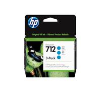 HP 712 Cyan Original Ink Cartridges 3-Pack | Compatible with DesignJet T650, 29 ml (3ED77A)