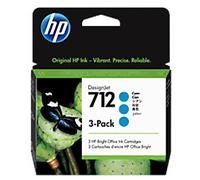 HP 712 DesignJet Ink Cartridge 3ED77A 29-ml Cyan Pack of 3