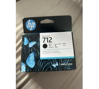 HP 712 Genuine Black Ink Cartridge 3ED71A - Sealed Packet New - EXPIRED DEC 2025