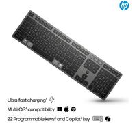 HP 720 Multi-Device Ultra-Fast Rechargeable Wireless Keyboard - Nightfall Black, Black