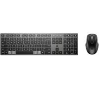 HP 720 Multi-Device Rechargeable Wireless Keyboard and Mouse Combo | Ultra-fast Rechargeable Supercapacitor | Up to 2 Months of Usage from a 3-Minute Charge | 2.4GHz Wireless and Bluetooth | Black