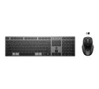 HP 725 Keyboard & Mouse Full-Size Wireless RF+BT Scissor 9T5B0UT#ABU Black