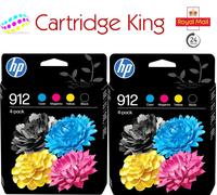 HP 912 4-pack Black/Cyan/Magenta/Yellow Original Ink Cartridges x 2 - 6ZC74AE