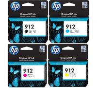 HP 912 Original 4-Pack Ink Cartridges for HP OfficeJet Pro 8010/8012/8014/8015/8020/8022/8023/8024/8025 (Black, Cyan, Magenta, Yellow)