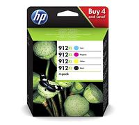 HP 912XL 3YP34AE Set of 4 Original Cartridges XL Fill for HP Officejet Pro 8010, 8012, 8014, 8015, 8020, 8022, 8023, 8024, 8025