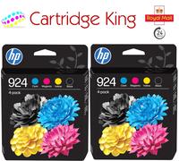 HP 924 4-pack Black/Cyan/Magenta/Yellow Original Ink Cartridges x 2 - 6C3Z1NE