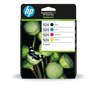 HP 924 Ink Cartridges, 4-Pack Combo, Black/Cyan/Magenta/Yellow, Compatible with OfficeJet Pro 8134e 8122e 8124e Series
