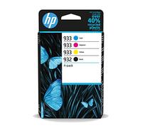 HP 932/933 Black/Cyan/Magenta/Yellow Original Ink Cartridges 4-Pack | Compatible with OfficeJet 6100, 6600, 6700, 7110, 7510, 7610, 7612, yield 400 pages (Black)/300 pages (C/M/Y)(6ZC71AE)