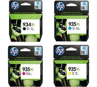 HP 934XL Multipack Original Ink Cartridges (Black, Cyan, Magenta, Yellow) with High Yield for HP Officejet Pro