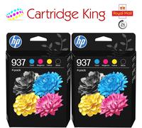 HP 937 4-pack Black/Cyan/Magenta/Yellow Original Ink Cartridges x 2 - 6C400NE