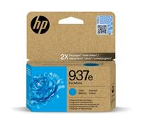 HP 937e EvoMore Cyan Original Ink Cartridge - Works OfficeJet Pro 9120e, 9122e, 9125e, 9130e, 9132e, 9135e, 9720e, 9730e Printers