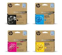 HP 937e (XL) Ink Cartridges, 4-Pack, Black/Cyan/Magenta/Yellow, Compatible with OfficeJet Pro 9122e 9135e 9125e 9132e 9730e 9120e 9720e 9120b 9117b 9110b 9130b Series