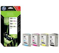 HP 940XL High Yield Original Ink Cartridges, Black, Cyan, Magenta and Yellow, Pa