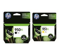 HP 951XL - Yellow Ink Cartridge (CN048AE) with HP 950XL - Black Ink Cartridge (CN045AE)