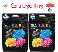 HP 963 4-pack Black/Cyan/Magenta/Yellow Original Ink Cartridges x 2 - 6ZC70AE