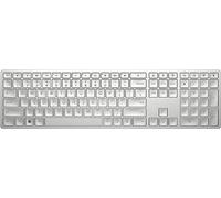 HP 970 Programmable Wireless Keyboard - Bluetooth, 2.4 GHz Wireless, SMART Backlit, 20+ Programmable Keys, HPAC, AES-128 Encryption, Connect Up-to 3 Dev, Rechargeable, 6 months Battery Life - Silver