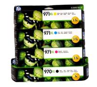 HP 970XL Black + 971XL Cyan, Magenta, Yellow Multipack Original Ink Cartridges for Officejet Pro X451dn, X451dw, X551dw, X476dn, X476dw, X576dw