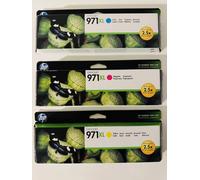 HP 971xl High Yield Magenta / Cyan / Yellow Original Ink Cartridges New