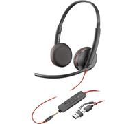 HP Blackwire 3225 Stereo USB-C Headset +3.5mm Plug +USB-C/A Adapter