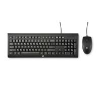 HP C2500 Black Wired USB Keyboard & Wired Mouse Combo, UK Keyboard