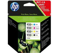 HP C2N92AE 920XL High Yield Original Ink Cartridges, Black/Cyan/Magenta/Yellow, Multipack