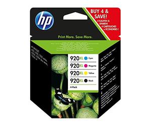 HP C2N92AE 920XL High Yield Original Ink Cartridges, Black/Cyan/Magenta/Yellow, Multipack