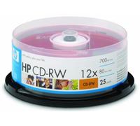 HP CD-RW 4x-12x Blank Discs (80 Minutes/700 MB) - 25 Disc Cake Box