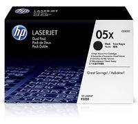 Genuine HP 05XD Dual Pack Toner Cartridges -CE505XD -Black