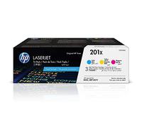 HP CF253XM 201X High Yield Original LaserJet Toner Cartridges, Cyan/Magenta/Yellow, Multipack,package may vary