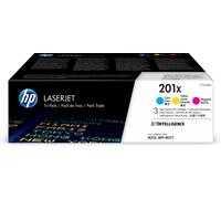HP Original LaserJet Toner Cartridges 201X – Cyan/Magenta/Yellow High Yield (3-pack)