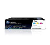 HP CF341A 126A Original LaserJet Toner Cartridges, Cyan/Magenta/Yellow, Multipack