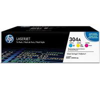 HP CF372AM 304A Original LaserJet Toner Cartridges, Cyan/Magenta/Yellow, Multipack