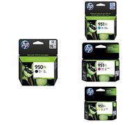 HP CN045AE, CN046AE, CN047AE, CN048AE 950XL/951XL Original Ink Cartridges, Black/Cyan/Magenta/Yellow, Bundle, Pack of 4