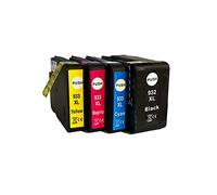 HP Compatible 932XL Black and 933XL Cyan/Yellow/Magenta Ink Cartridges for Officejet 6100 ePrinter 6600 e-All-in-One 6700 Premium 7110 Wide Format ePrinter 7610