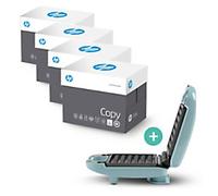 HP Copy A4 Printer Paper 80 gsm Matt White with 20 Reams of 500 Sheets + Giles & Posner 3-in-1 Snack & Waffle Maker