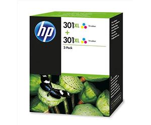 HP D8J46AE) 301XL High Yield Original Ink Cartridges, Tri-Colour, Multipack