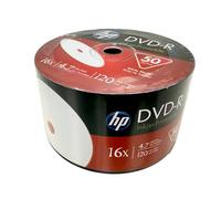 HP DVD-R Blank Disc White Inkjet Hub Printable, 16X , 4.7GB, 50 Pieces