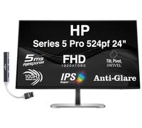 HP E24mv G4 24" FHD IPS Monitor with 5ms Response Time, Anti Glare, Flicker Free, Built-in Speakers, Displayport, HDMI & Dockztorm USB Port Expander, Black/Silver (169L0AA#ABA)