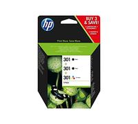 HP 301 ink cartridge black and tri-colour standard capacity black:190 p, colour:165 p multipack 2BK+1 Tri-color