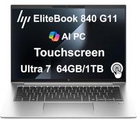 HP EliteBook 840 G11 Business Laptop 14.0" Touchscreen IPS WUXGA (Intel Core Ultra 7 155U (> i7-1355U), 64GB DDR5, 1TB PCIe SSD, Intel Graphics, Backlit KB, Fingerprint, 2 Thunderbolt 4, Win 11 Pro)