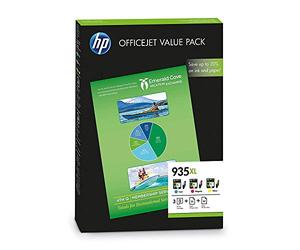 HP F6U78AE 935XL Office Value Pack, 75 Sheets/A4/210 x 297 mm, Cyan/Magenta/Yellow, Multipack