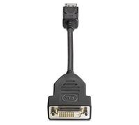 HP FH973AAR DisplayPort to DVI-D Adapter, 0.19 m, Black, Male to Female