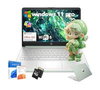 HP Flagship Everyday Laptop Computer - Intel Quad-Core (up to 3.4GHz) • Lightweight • w/256G SD Card for Student & Business • Win 11 Pro & AI-Powered • 16G RAM • 128G UFS • Green