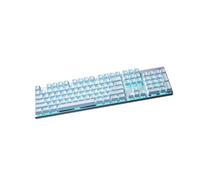 HP GK400F Mechanical Keyboard, Wired USB Full Size 104 Keys Gaming and Office Keyboard with Brown Switches, Metal Panel, Double-Shot Keycaps, Ice Blue Backlit, QWERTY, Silver White