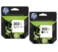 HP 302XL Original Black and Colour Ink Cartridge Pack